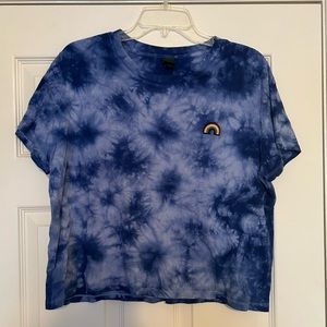 Cropped Rainbow Tie Dye Tee